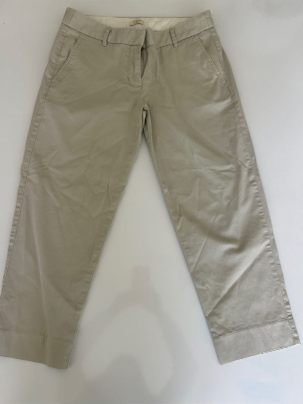 J. Crew Beige/Tan Chino Pants - Straight Leg crop pants